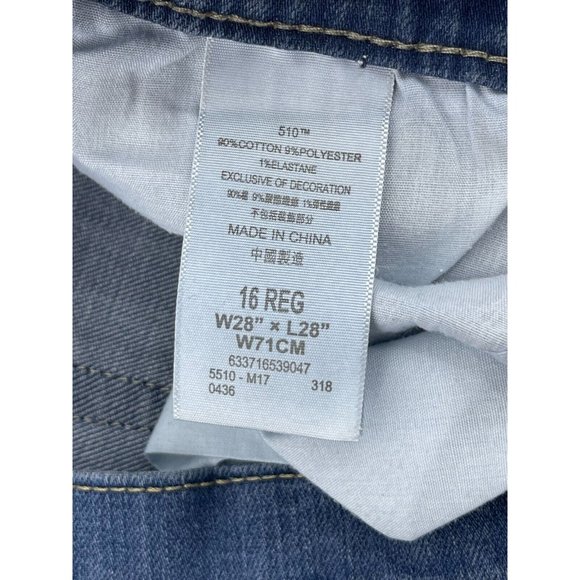 Levi's 510 Skinny Red Tab Jeans Size 16 Reg 28 X 28 Boys Girls Straight Mid-Rise - Picture 7 of 10